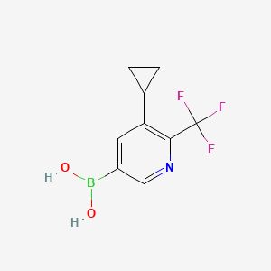 Chemical structure of 5-Cyclopropyl-6-trifluoromethylpyridine-3-boronic acid