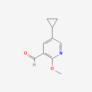 Chemical structure of 5-Cyclopropyl-2-methoxynicotinaldehyde
