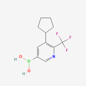 Chemical structure of 5-Cyclopentyl-6-trifluoromethylpyridine-3-boronic acid