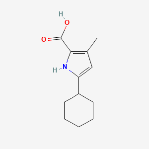 Chemical structure of 5-Cyclohexyl-3-methyl-1H-pyrrole-2-carboxylic acid