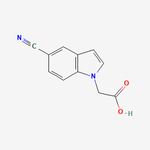 Chemical structure of 5-Cyanoindole-1-acetic acid