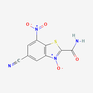 Chemical structure of 5-Cyano-7-nitro-2-benzothiazolecarboxamide-3-oxide