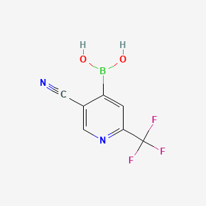 Chemical structure of 5-CYANO-2-TRIFLUOROMETHYLPYRIDINE-4-BORONIC ACID