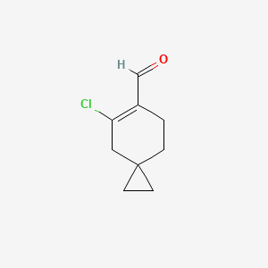 Chemical structure of 5-Chlorospiro[2.5]oct-5-ene-6-carbaldehyde
