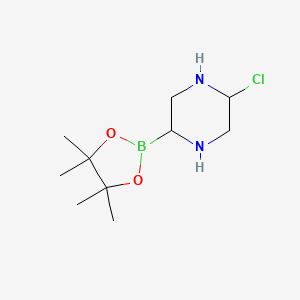Chemical structure of 5-Chloropiperazine-2-boronic acid pinacol ester