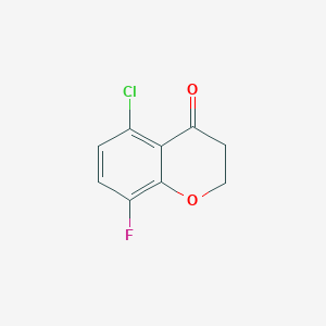 Chemical structure of 5-Chloro-8-fluorochroman-4-one
