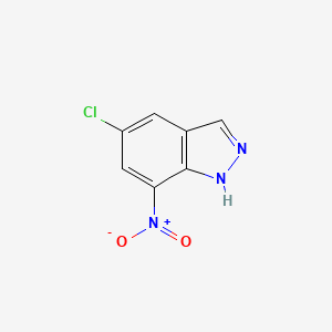 Chemical structure of 5-Chloro-7-nitro-1H-indazole
