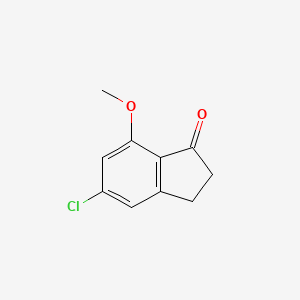 Chemical structure of 5-Chloro-7-methoxy-indan-1-one
