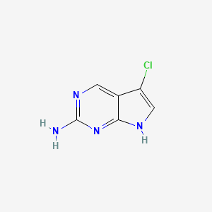 Chemical structure of 5-Chloro-7H-pyrrolo[2,3-d]pyrimidin-2-amine