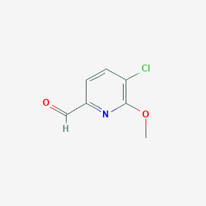 Chemical structure of 5-Chloro-6-methoxypicolinaldehyde