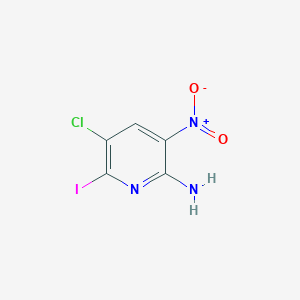 Chemical structure of 5-Chloro-6-iodo-3-nitropyridin-2-amine