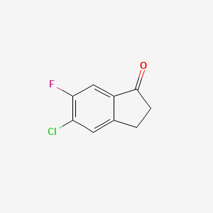 Chemical structure of 5-Chloro-6-fluoro-2,3-dihydro-1H-inden-1-one