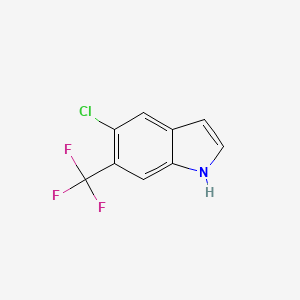 Chemical structure of 5-Chloro-6-(trifluoromethyl)-1H-indole