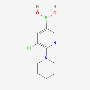 Chemical structure of 5-Chloro-6-(piperidino)pyridine-3-boronic acid