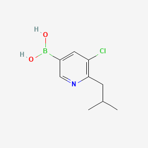 Chemical structure of 5-Chloro-6-(iso-butyl)pyridine-3-boronic acid