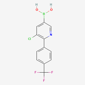 Chemical structure of 5-Chloro-6-(4-trifluoromethylphenyl)pyridine-3-boronic acid