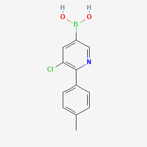 Chemical structure of 5-Chloro-6-(4-tolyl)pyridine-3-boronic acid