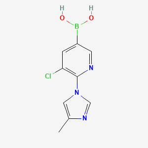 Chemical structure of 5-Chloro-6-(4-methylimidazol-1-yl)pyridine-3-boronic acid