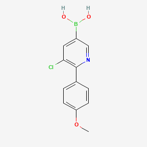 Chemical structure of 5-Chloro-6-(4-methoxyphenyl)pyridine-3-boronic acid