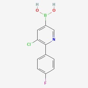 Chemical structure of 5-Chloro-6-(4-fluorophenyl)pyridine-3-boronic acid