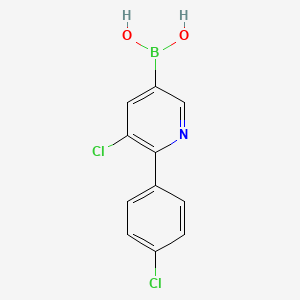 Chemical structure of 5-Chloro-6-(4-chlorophenyl)pyridine-3-boronic acid