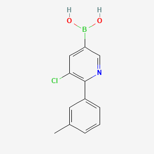 Chemical structure of 5-Chloro-6-(3-tolyl)pyridine-3-boronic acid