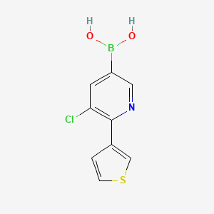Chemical structure of 5-Chloro-6-(3-thienyl)pyridine-3-boronic acid