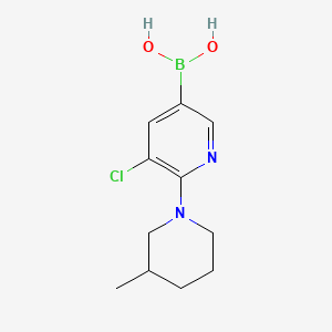 Chemical structure of 5-Chloro-6-(3-methylpiperidin-1-yl)pyridine-3-boronic acid