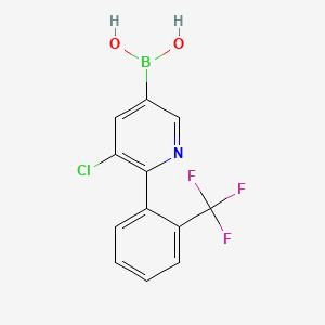 Chemical structure of 5-Chloro-6-(2-trifluoromethylphenyl)pyridine-3-boronic acid