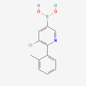Chemical structure of 5-Chloro-6-(2-tolyl)pyridine-3-boronic acid