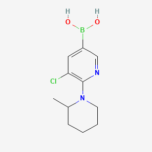 Chemical structure of 5-Chloro-6-(2-methylpiperidin-1-yl)pyridine-3-boronic acid