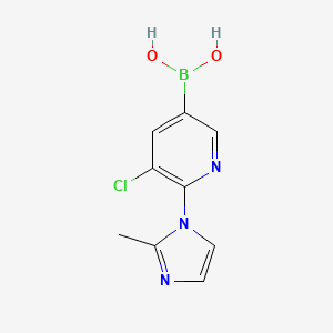 Chemical structure of 5-Chloro-6-(2-methylimidazol-1-yl)pyridine-3-boronic acid