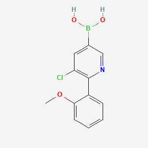 Chemical structure of 5-Chloro-6-(2-methoxyphenyl)pyridine-3-boronic acid