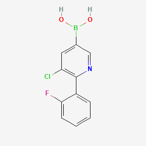 Chemical structure of 5-Chloro-6-(2-fluorophenyl)pyridine-3-boronic acid