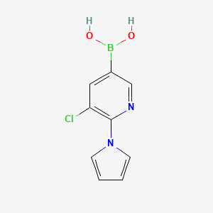 Chemical structure of 5-Chloro-6-(1H-pyrrol-1-yl)pyridine-3-boronic acid