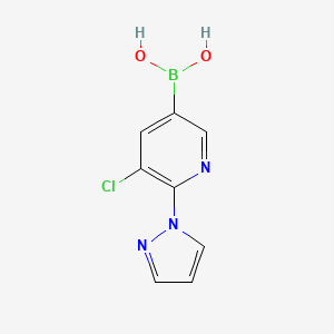 Chemical structure of 5-Chloro-6-(1H-pyrazol-1-yl)pyridine-3-boronic acid