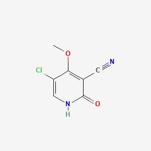 Chemical structure of 5-Chloro-4-methoxy-2-oxo-1,2-dihydropyridine-3-carbonitrile