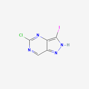 Chemical structure of 5-Chloro-3-iodo-1H-pyrazolo[4,3-d]pyrimidine