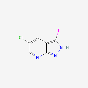 Chemical structure of 5-Chloro-3-iodo-1H-pyrazolo[3,4-b]pyridine