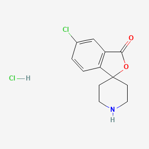 Chemical structure of 5-chloro-3H-spiro[isobenzofuran-1,4'-piperidin]-3-one hydrochloride