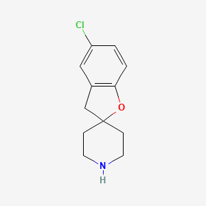 Chemical structure of 5-CHLORO-3H-SPIRO[BENZOFURAN-2,4'-PIPERIDINE] HCL