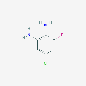 Chemical structure of 5-Chloro-3-fluorobenzene-1,2-diamine