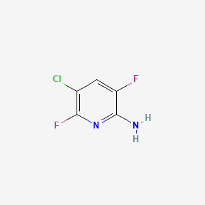 Chemical structure of 5-Chloro-3,6-difluoropyridin-2-amine