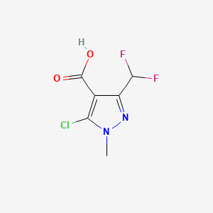 Chemical structure of 5-Chloro-3-(difluoromethyl)-1-methyl-1H-pyrazole-4-carboxylic acid