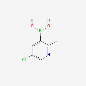 Chemical structure of 5-Chloro-2-methylpyridine-3-boronic acid