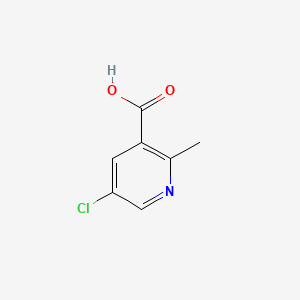 Chemical structure of 5-Chloro-2-methyl-3-pyridinecarboxylic acid