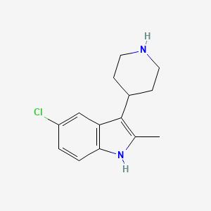 Chemical structure of 5-Chloro-2-methyl-3-(piperidin-4-yl)-1H-indole