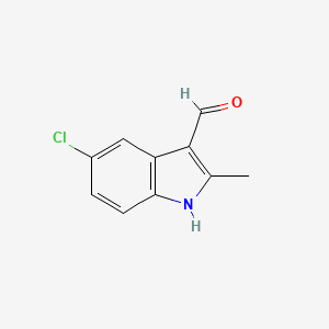 Chemical structure of 5-Chloro-2-methyl-1H-indole-3-carbaldehyde