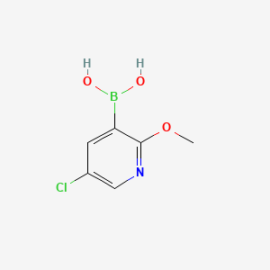 Chemical structure of (5-Chloro-2-methoxypyridin-3-yl)boronic acid