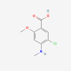 Chemical structure of 5-Chloro-2-methoxy-4-(methylamino)benzoic acid